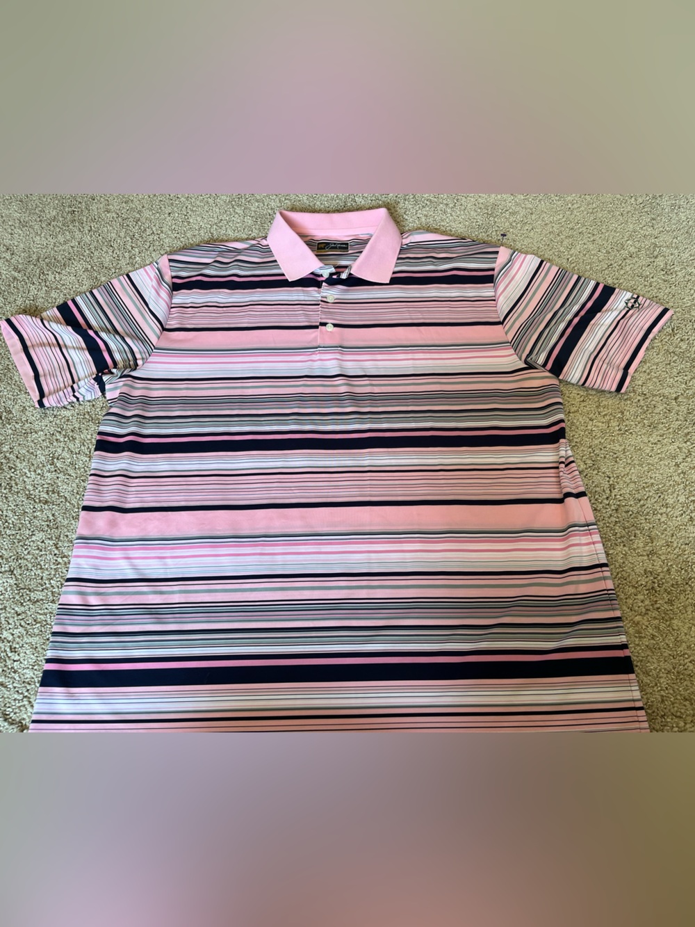 Jack Nicklaus Golf Polo with memorial logo on sleeve men’s xl